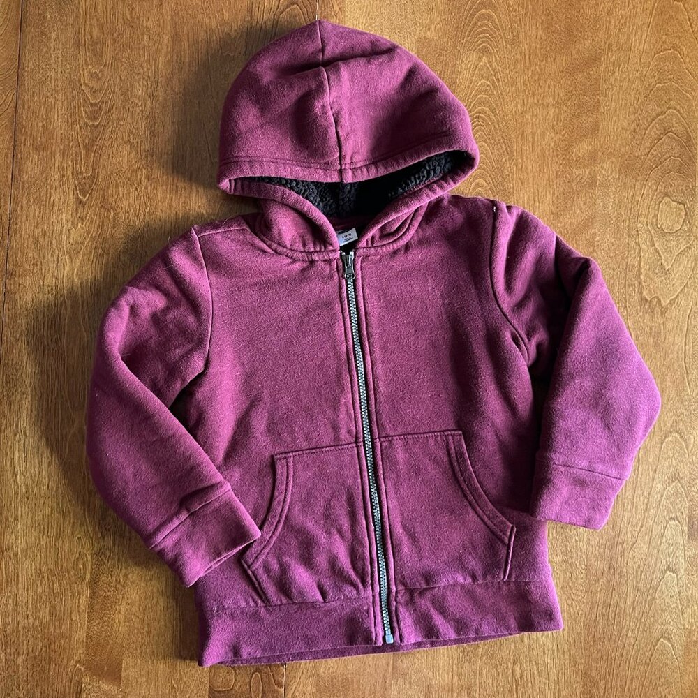 Old Navy maroon fleece-lined hoodie S 6-7